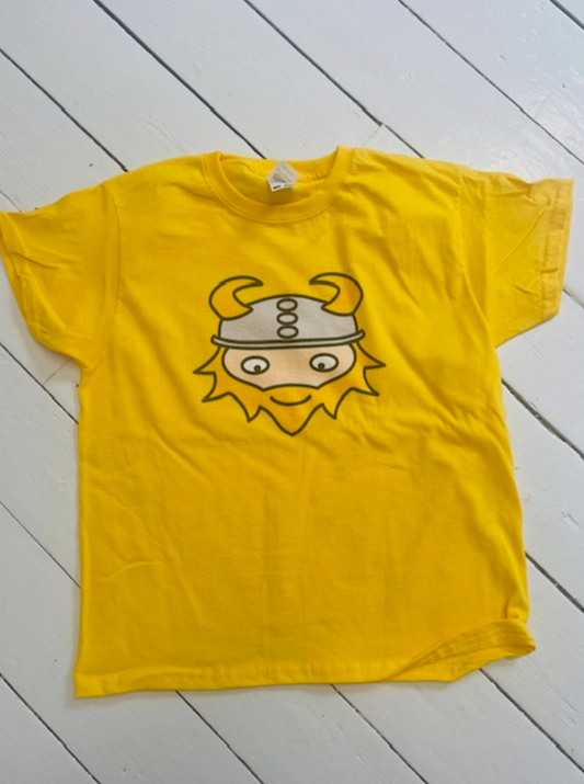 Children Kids Tshirt Knutti the Viking Yellow Tee