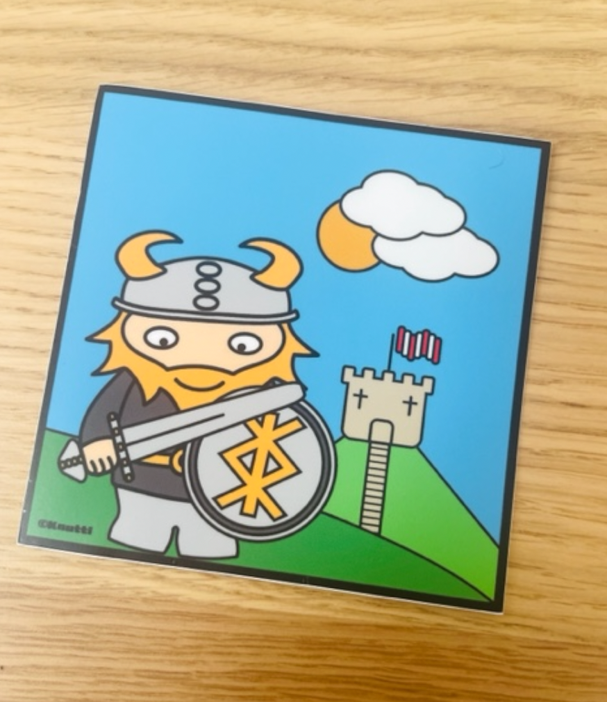 Sticker of Knutti the Viking at York Castle