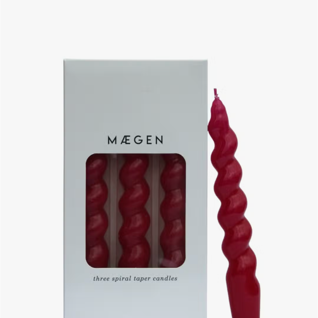 Spiral Taper Candles by Maegen Magenta Red